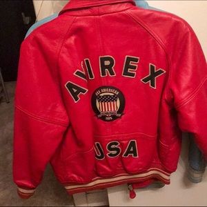 🎉🎉🎉VINTAGE AVIREX AVIATION KIDS LEATHER JACKET!!!🎉🎉🎉